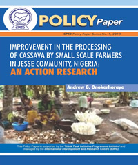 Read more about the article IMPROVEMENT IN THE PROCESSING OF CASSAVA BY SMALL SCALE FARMERS IN JESSE COMMUNITY, NIGERIA – AN ACTION RESEARCH