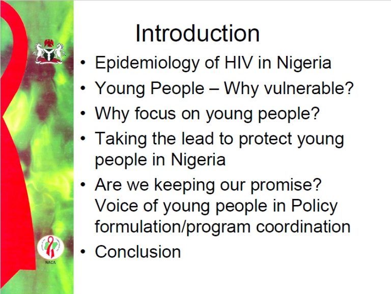 Addressing Youth vulnerability to HIV-AIDS in Nigeria
