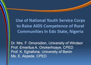 Read more about the article Use of National Youth Service Corps to Raise AIDS Competence of Rural Communities in Edo State, Nigeria