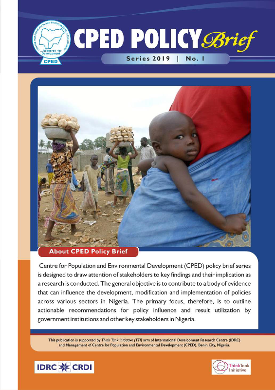 CPED Policy Brief Series 2019 no. 1 Climate Change and its Implication on Women’s Health in the Niger Delta Region