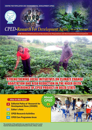 CPED Newsletter 2020- Strengthening Local Initiatives on Climate Change Adaptation and Risk Reduction in the Niger Delta: Experience of CPED Project in Delta State