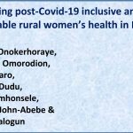 CPED Policy Brief Series 2023 No. 3: Promoting post-Covid-19 inclusive and sustainable rural women’s health in Nigeria