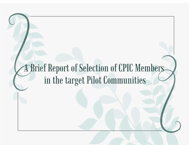 A Brief Report of Selection of CPIC Members in the target Pilot Communities