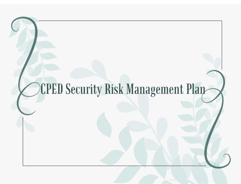 CPED Security Risk Management Plan