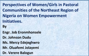 Read more about the article Perspectives of Women/Girls in Pastoral Communities of the Northeast Region of Nigeria on Women Empowerment Initiatives